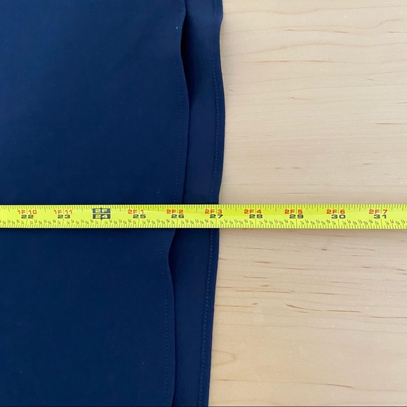 Drew Hannah Navy Ruffle Mock Neck Keyhole Blouse - Picture 16 of 16